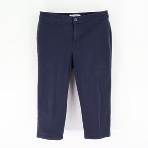 Lila Ryan Capri Pants Womens 8P Dark‎ Blue Cotton Blend Mid Rise Stretch Pockets